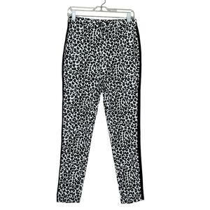 Wild Honey white black leopard print straight leg pants size M